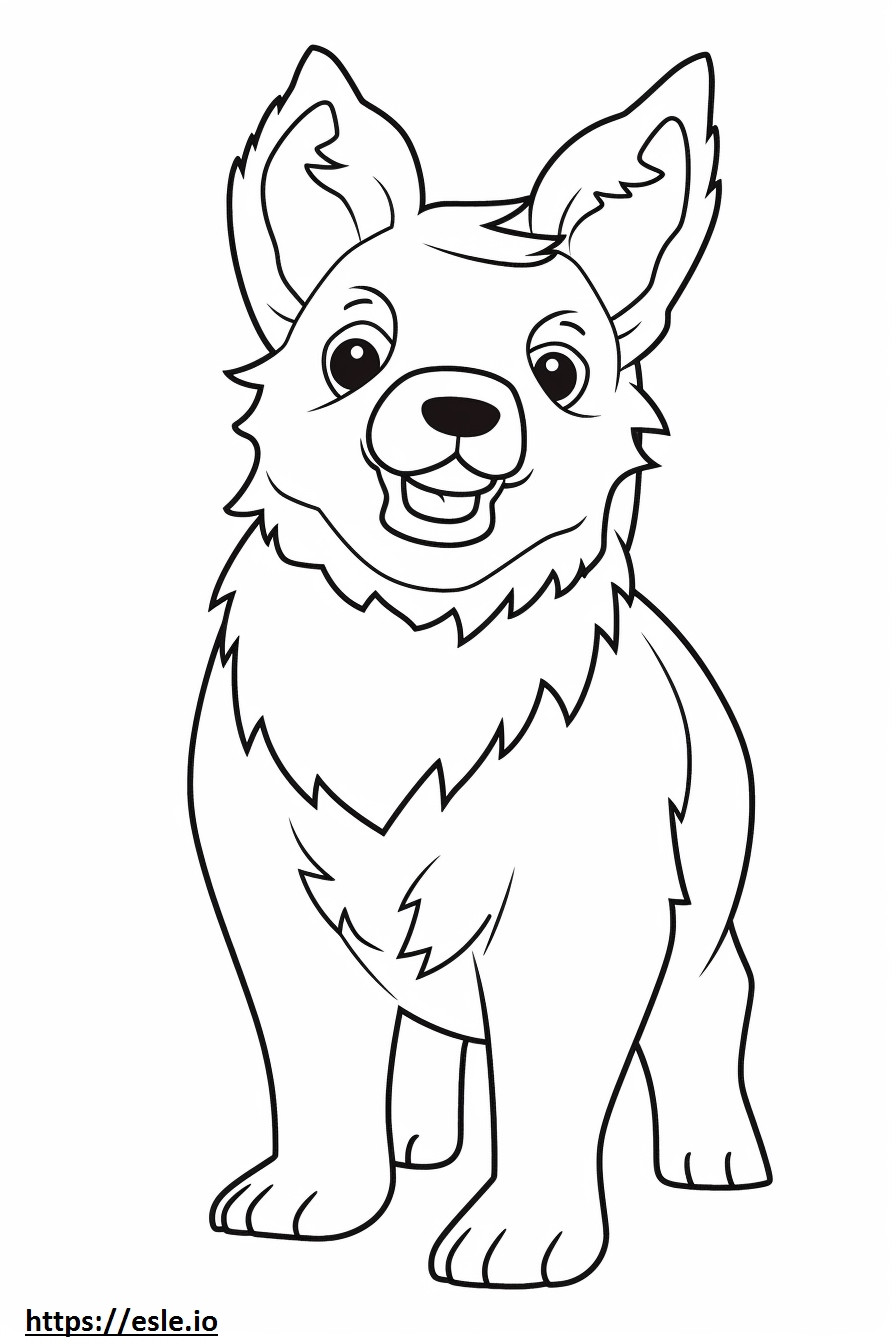 Terrier Australiano Kawaii para colorir