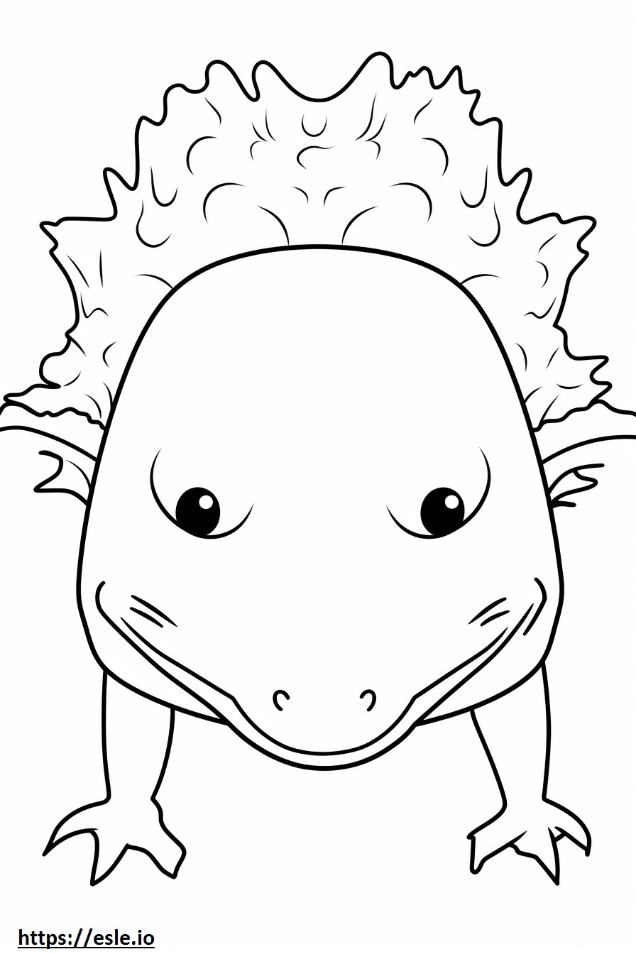 Axolotlin kasvot värityskuva
