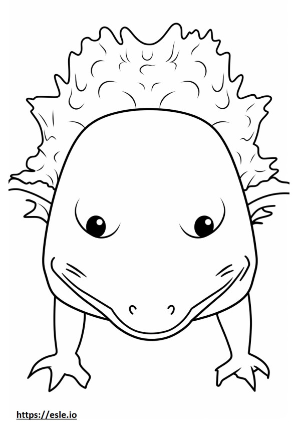 Wajah axolotl gambar mewarnai