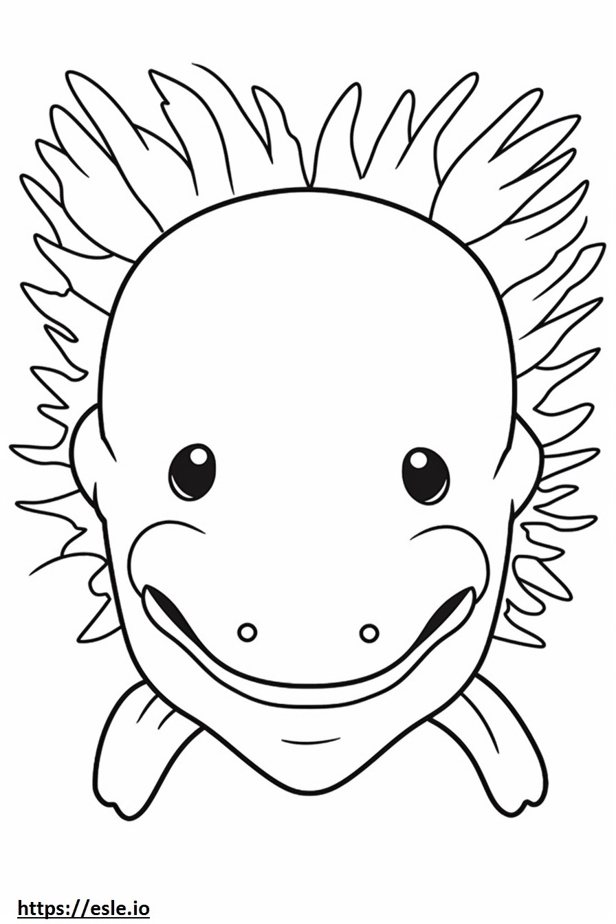 Faccia di Axolotl da colorare