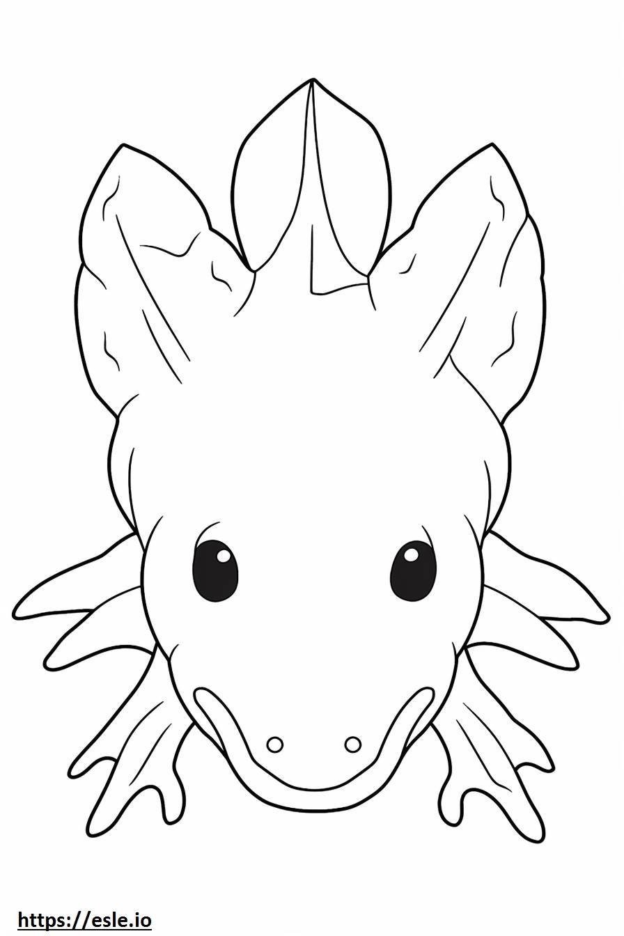Axolotl-gezicht kleurplaat kleurplaat