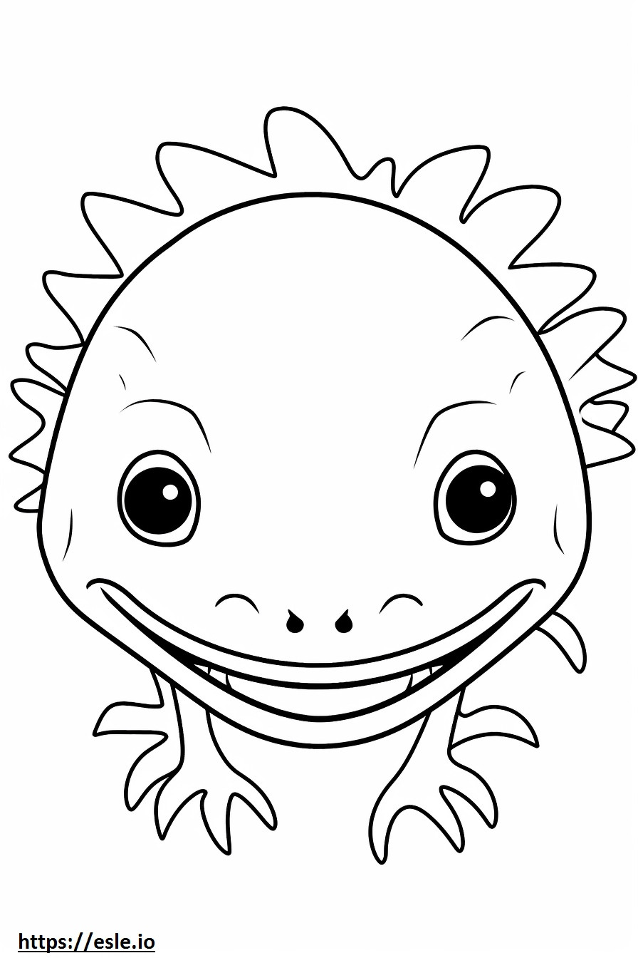 Axolotl face coloring page