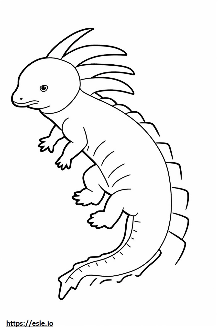 Axolotl corpo intero da colorare