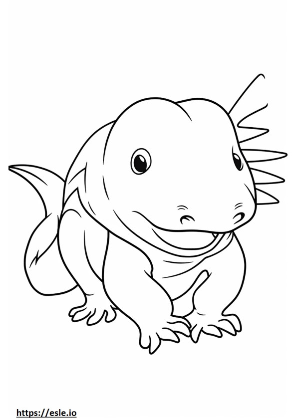 Copil Axolotl de colorat