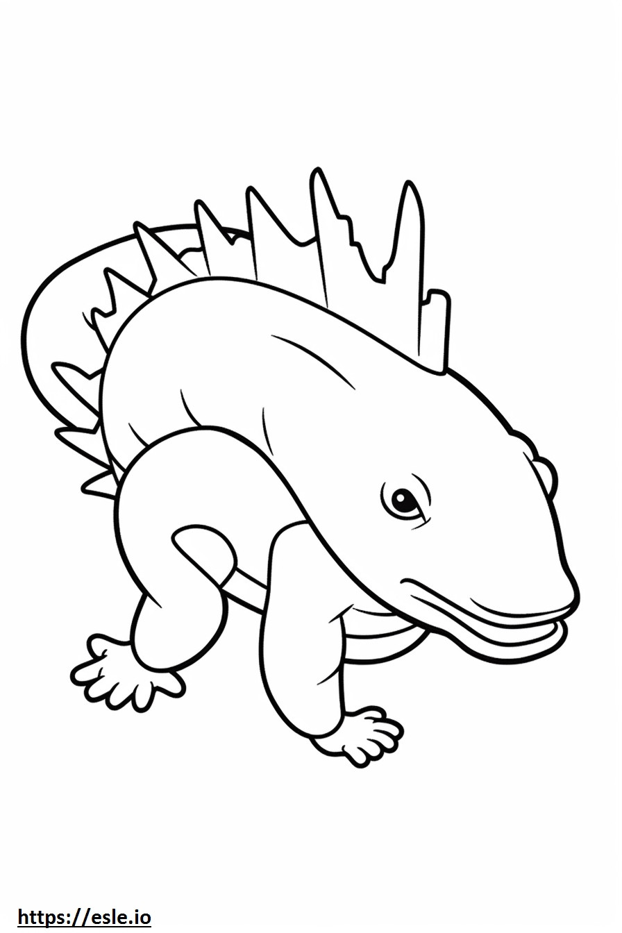 Copil Axolotl de colorat