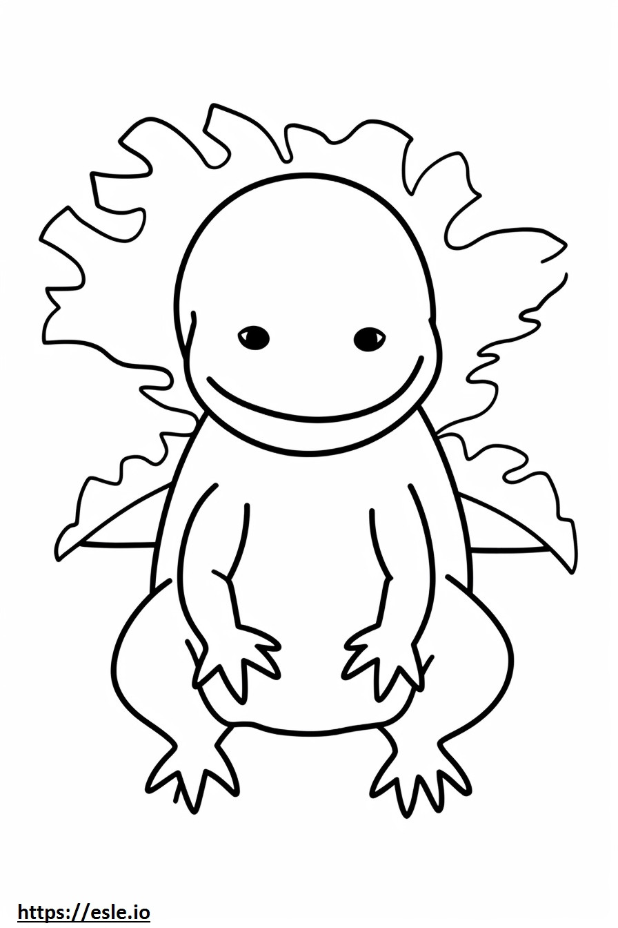 Axolotl-glimlach-emoji kleurplaat kleurplaat