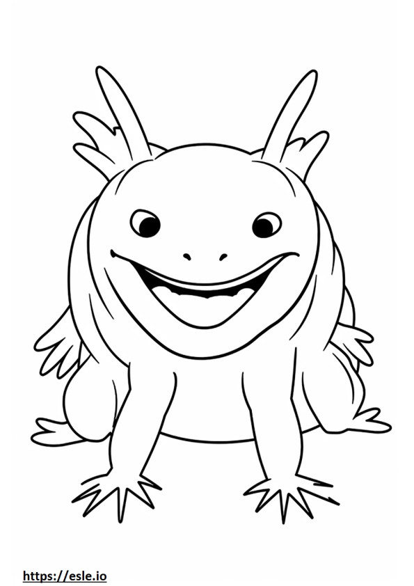 Emoji del sorriso di Axolotl da colorare