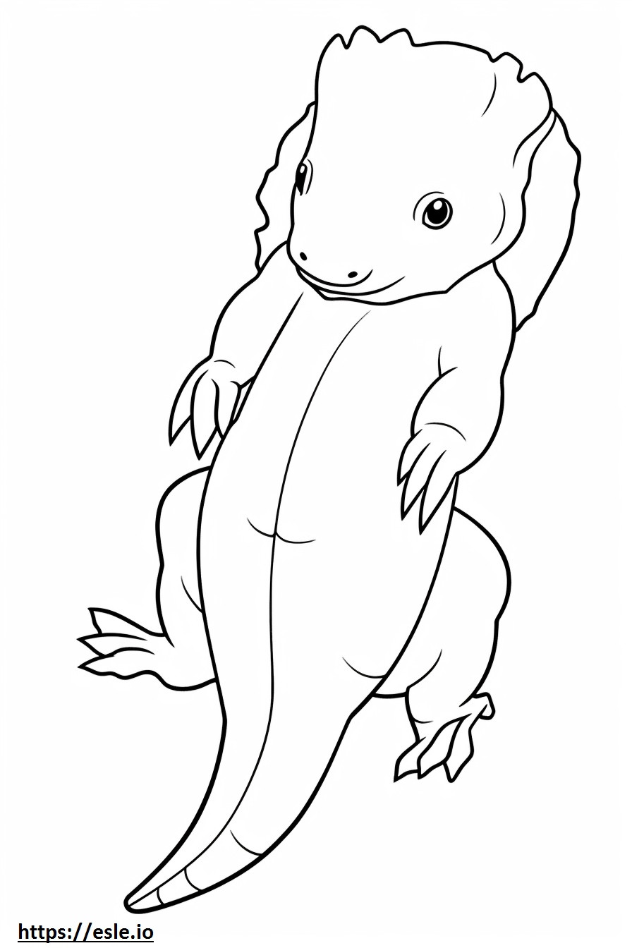Axolotl-Cartoon ausmalbild