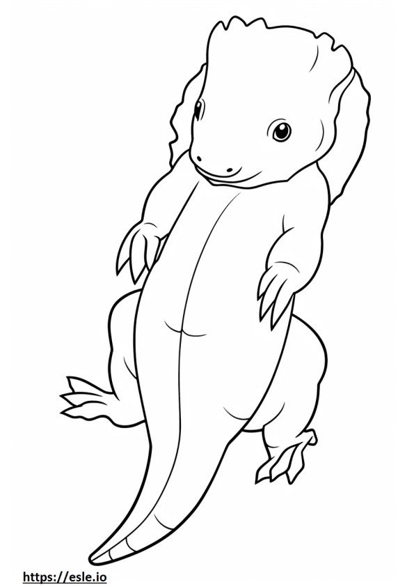 Axolotl sarjakuva värityskuva