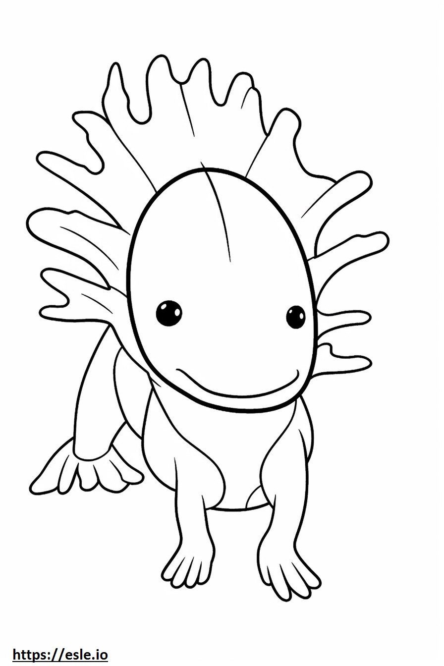 Axolotl cute coloring page
