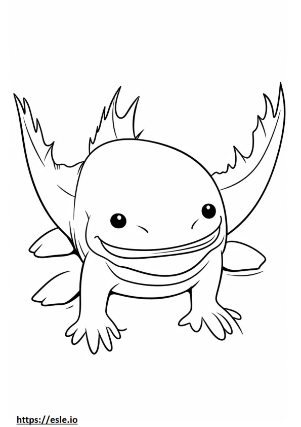 Axolotl-Cartoon ausmalbild