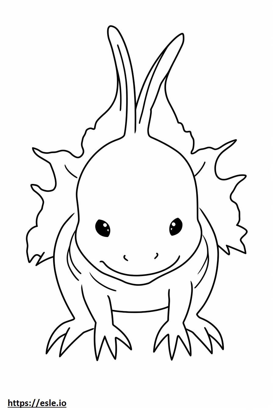 Axolotl süß ausmalbild