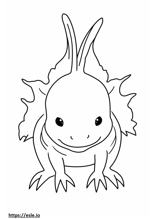 Axolotl carino da colorare