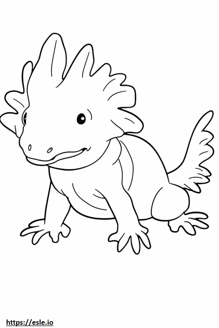 Axolotl-tekenfilm kleurplaat kleurplaat