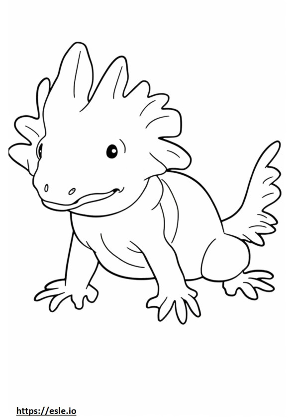 Axolotl sarjakuva värityskuva