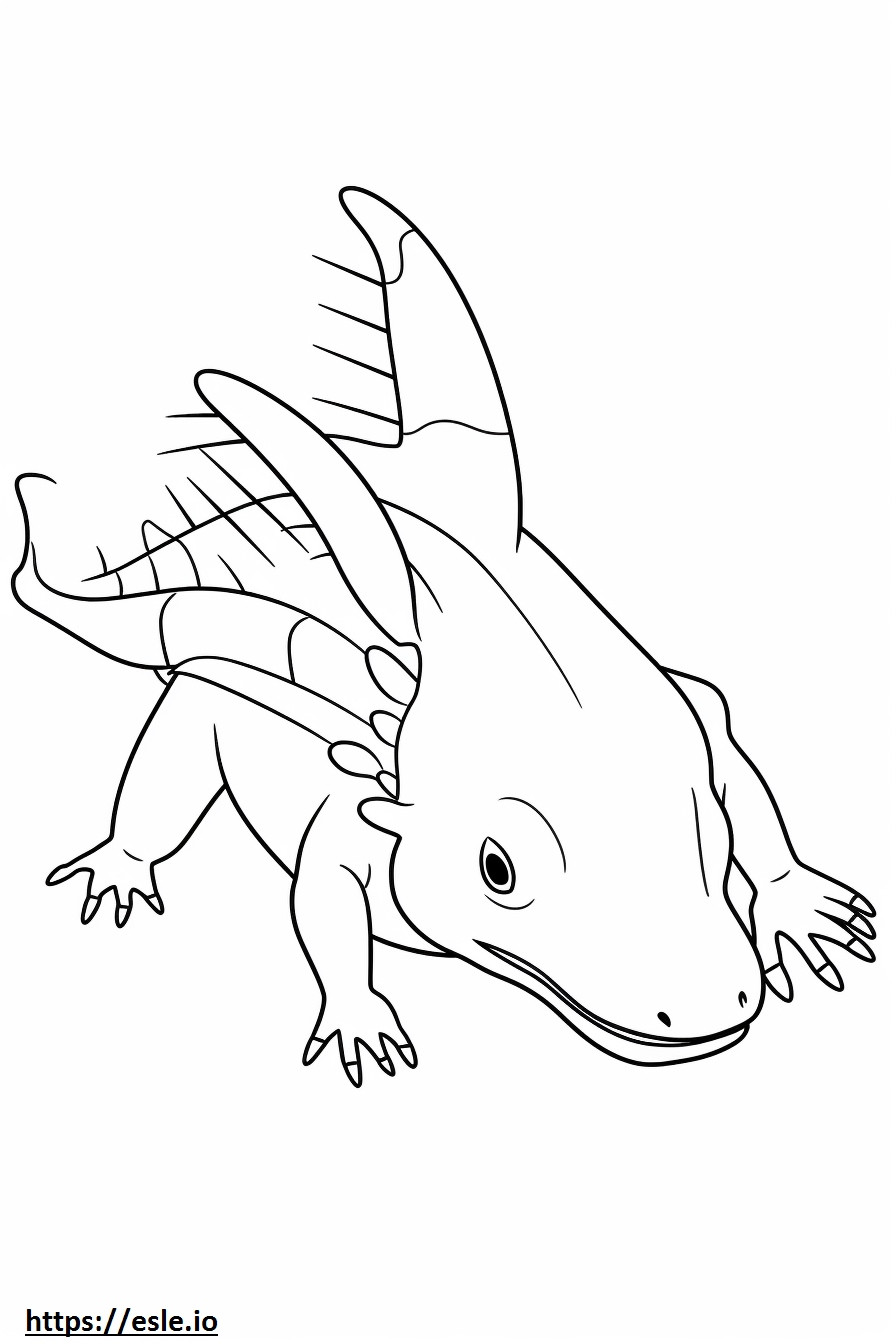 Axolotl drăguț de colorat