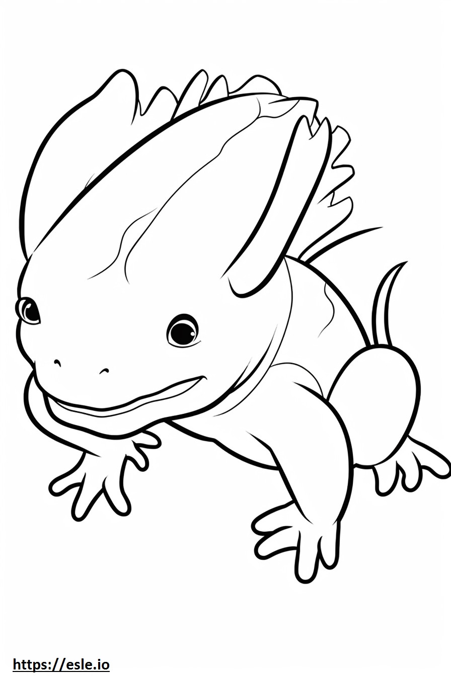 Axolotl lucu gambar mewarnai