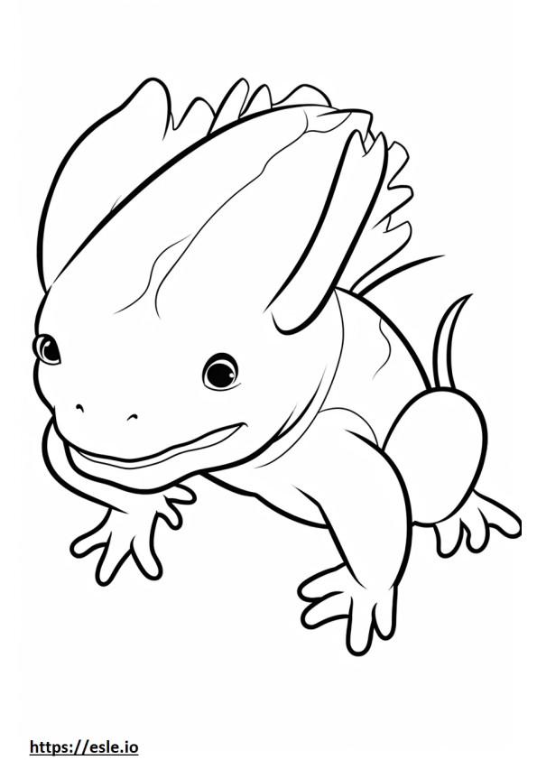 Axolotl söpö värityskuva