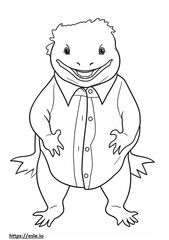 Axolotl glücklich ausmalbild
