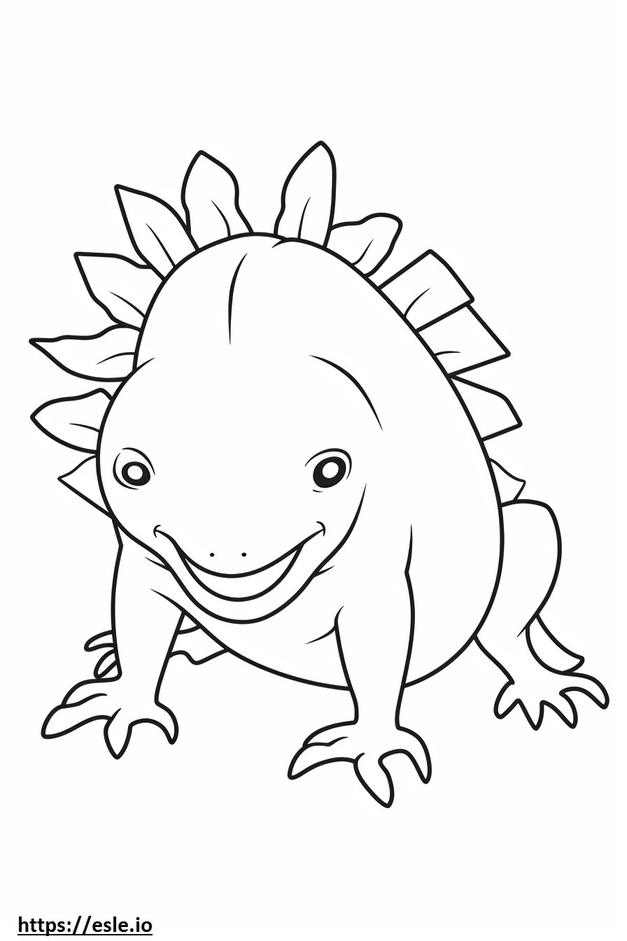 Coloriage Axolotl heureux à imprimer