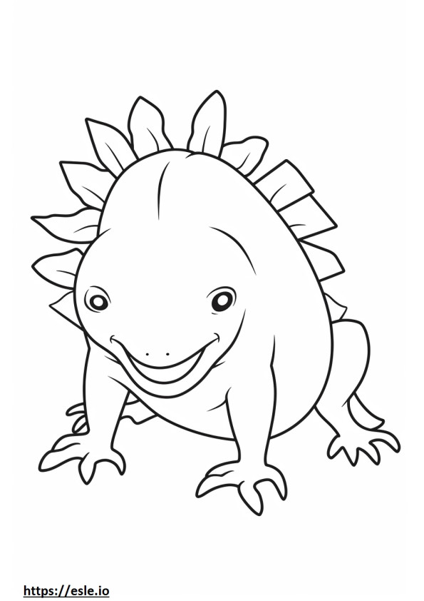 Axolotl blij kleurplaat