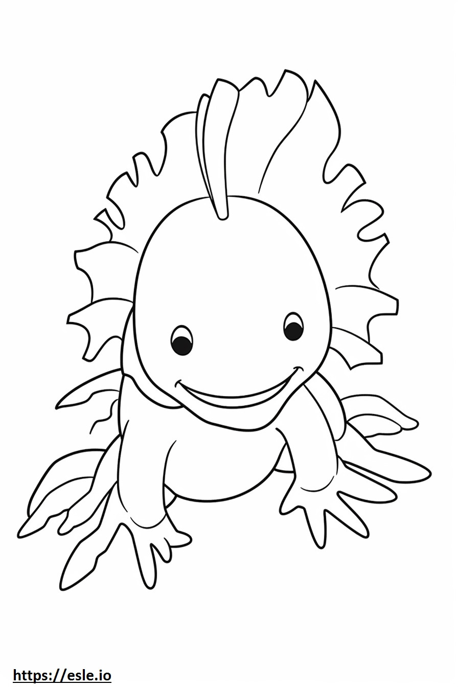 Axolotl Kawaii szinező
