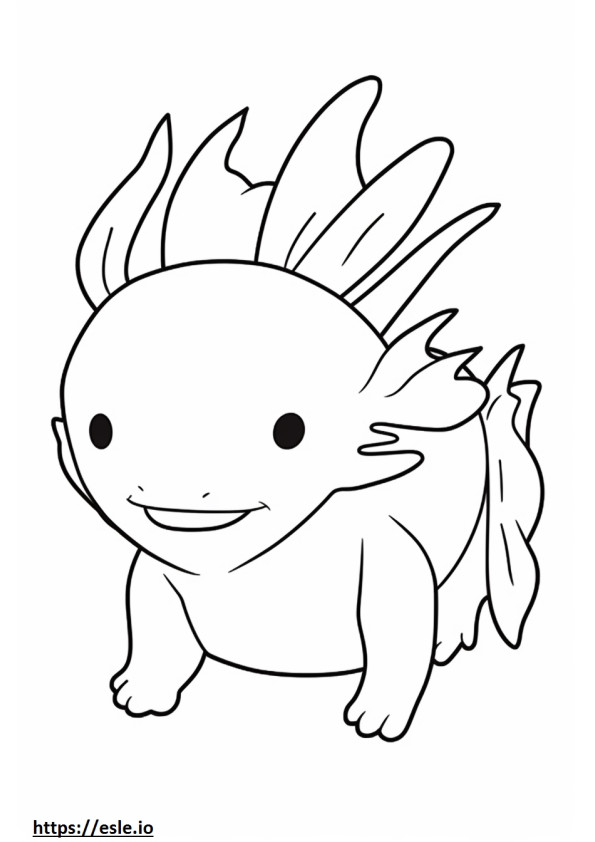 Axolotl Kawaii boyama