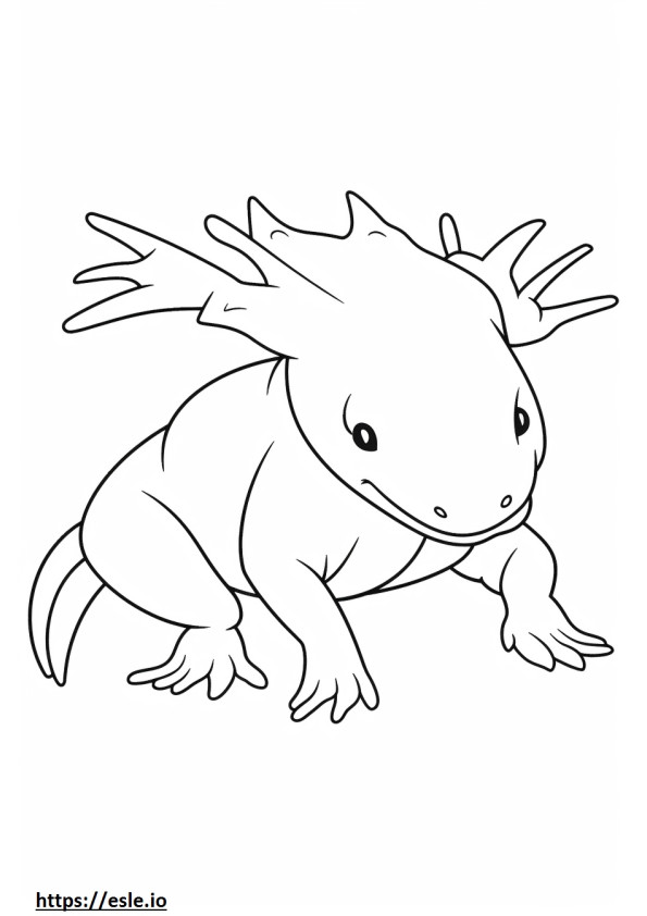 Axolotl játszik szinező