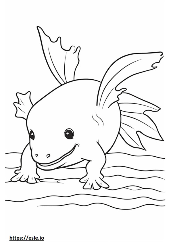 Axolotl spielt ausmalbild