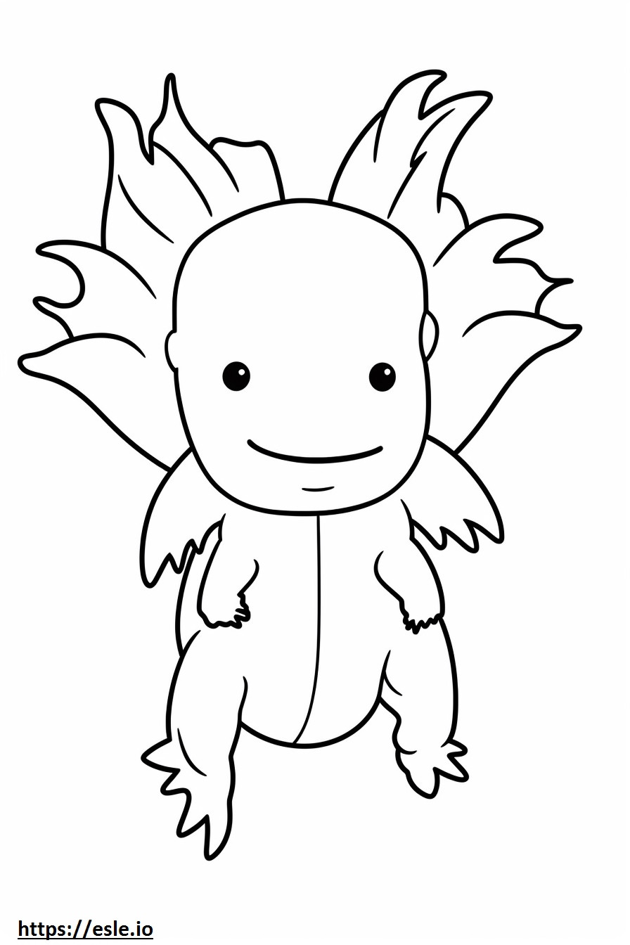 Axolotl Kawaii coloring page