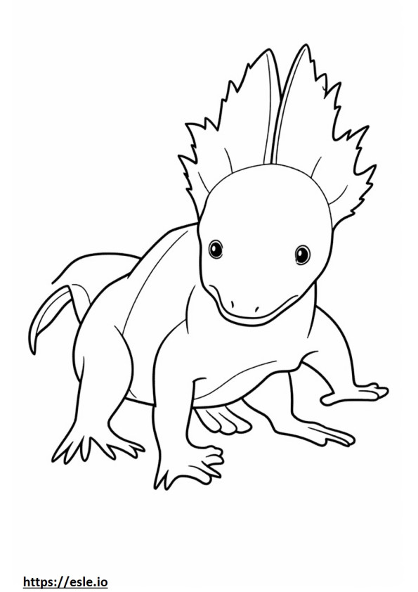 Axolotl speelt kleurplaat