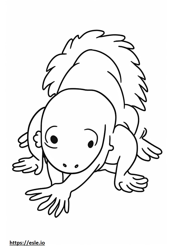 Axolotl-vriendelijk kleurplaat