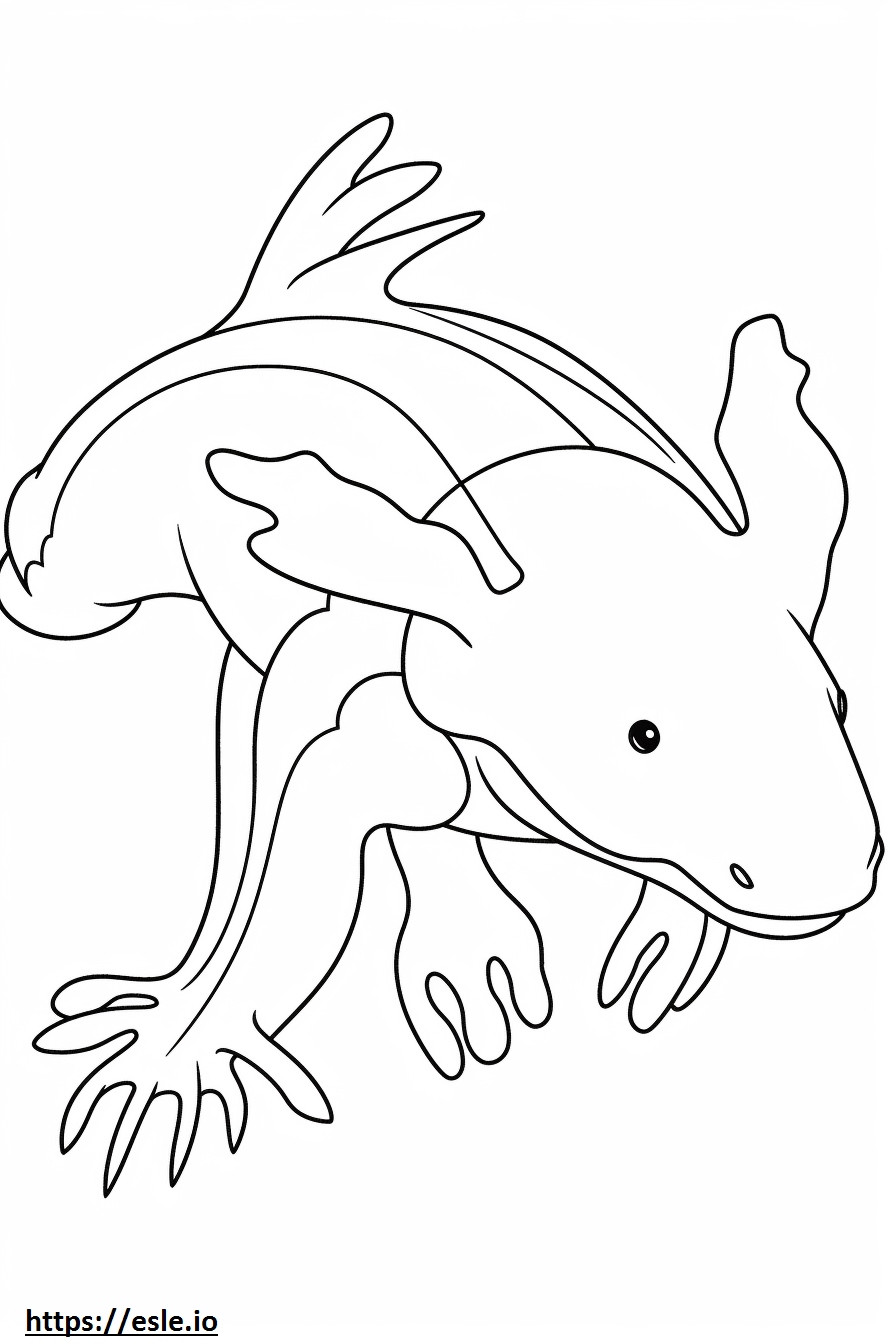 Prietenos cu Axolotl de colorat