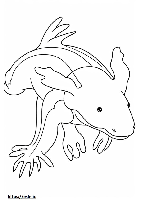 Coloriage Amical pour les Axolotls à imprimer