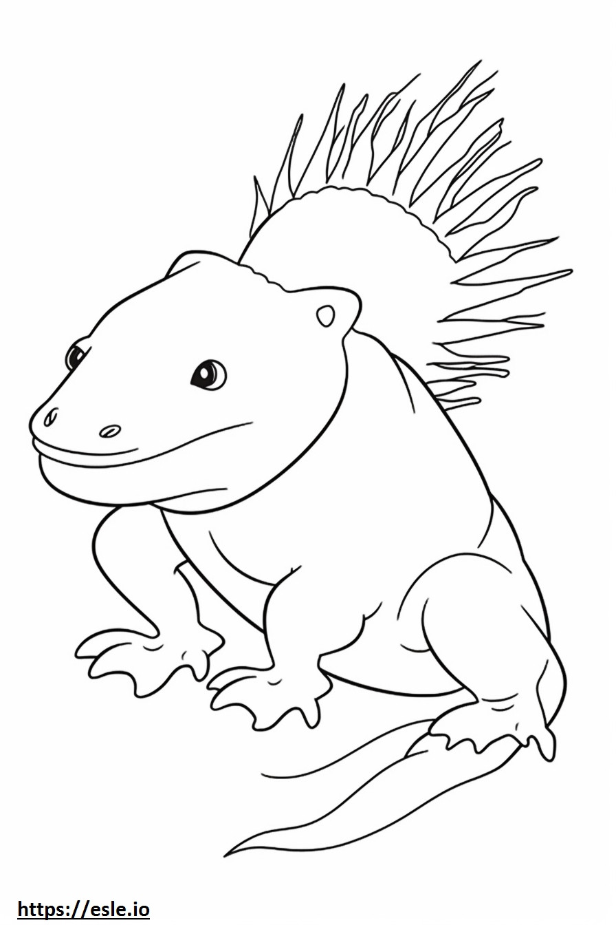 Axolotl-vriendelijk kleurplaat kleurplaat