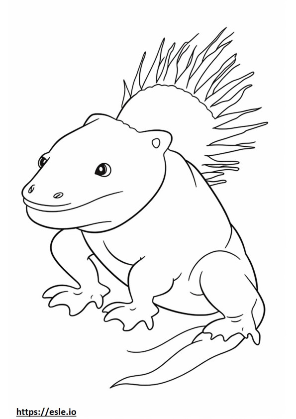 Axolotl ystävällinen värityskuva