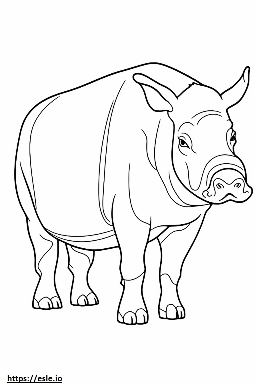 Babirusa full body coloring page