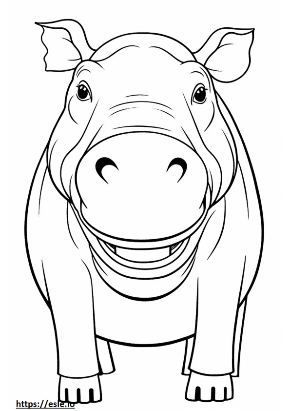 Emoji de sonrisa de babirusa para colorear e imprimir