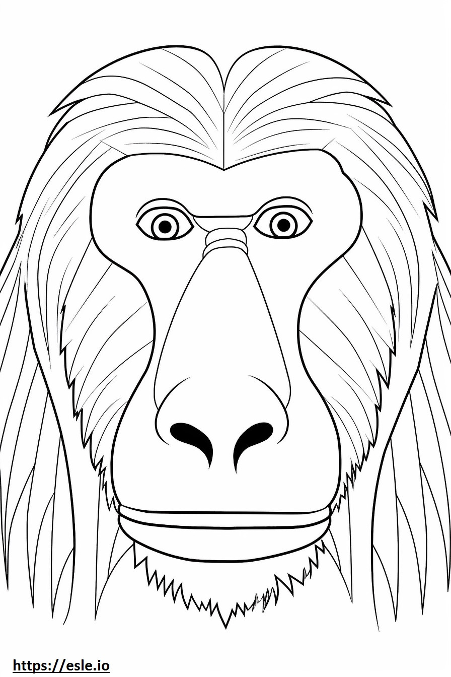 Față de babuin de colorat