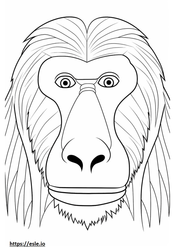 Baboon face coloring page