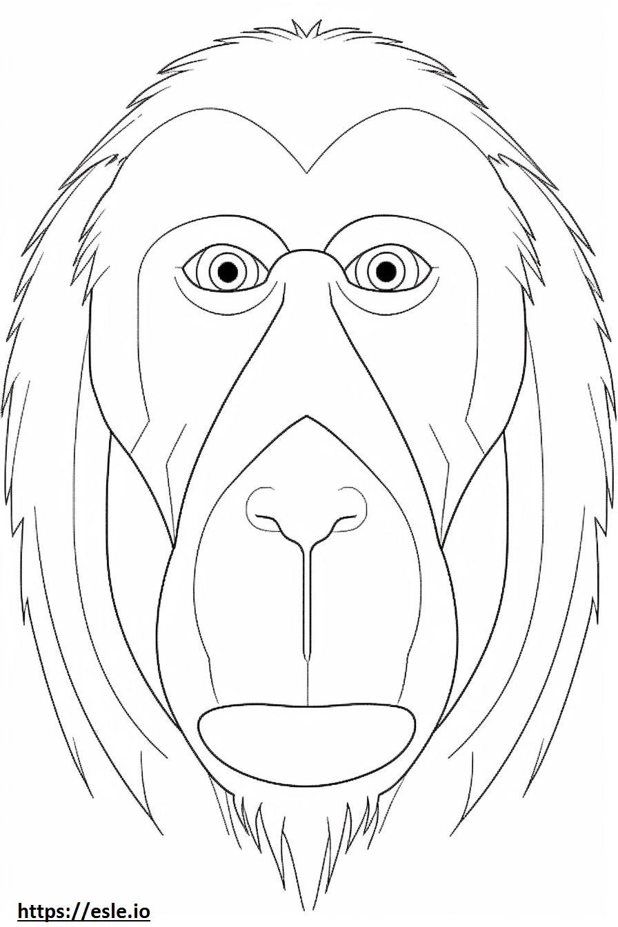 Baboon face coloring page