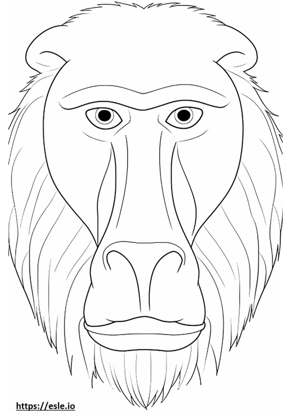 Coloriage Visage de babouin à imprimer