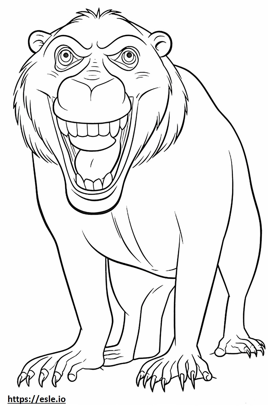 Emoji cu zâmbet de babuin de colorat