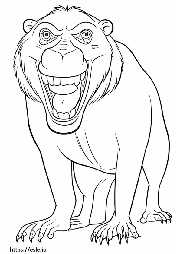 Emoji de sonrisa de babuino para colorear e imprimir