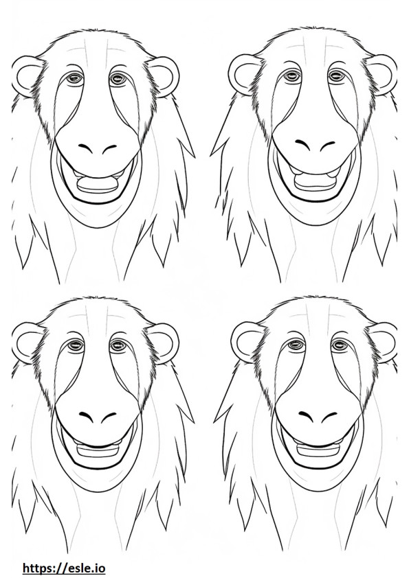 Emoji de sonrisa de babuino para colorear e imprimir