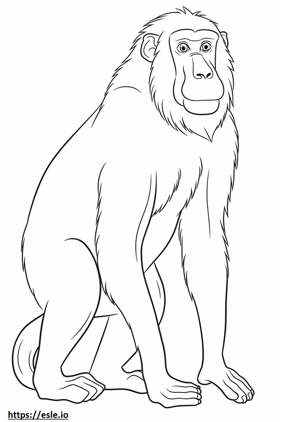 Coloriage Caricature de babouin à imprimer