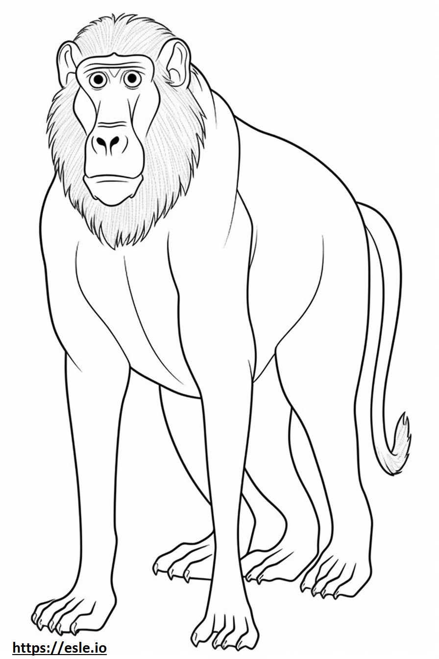 babuino feliz para colorear e imprimir