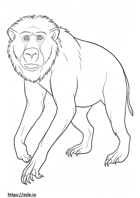 Baboon Playing coloring page