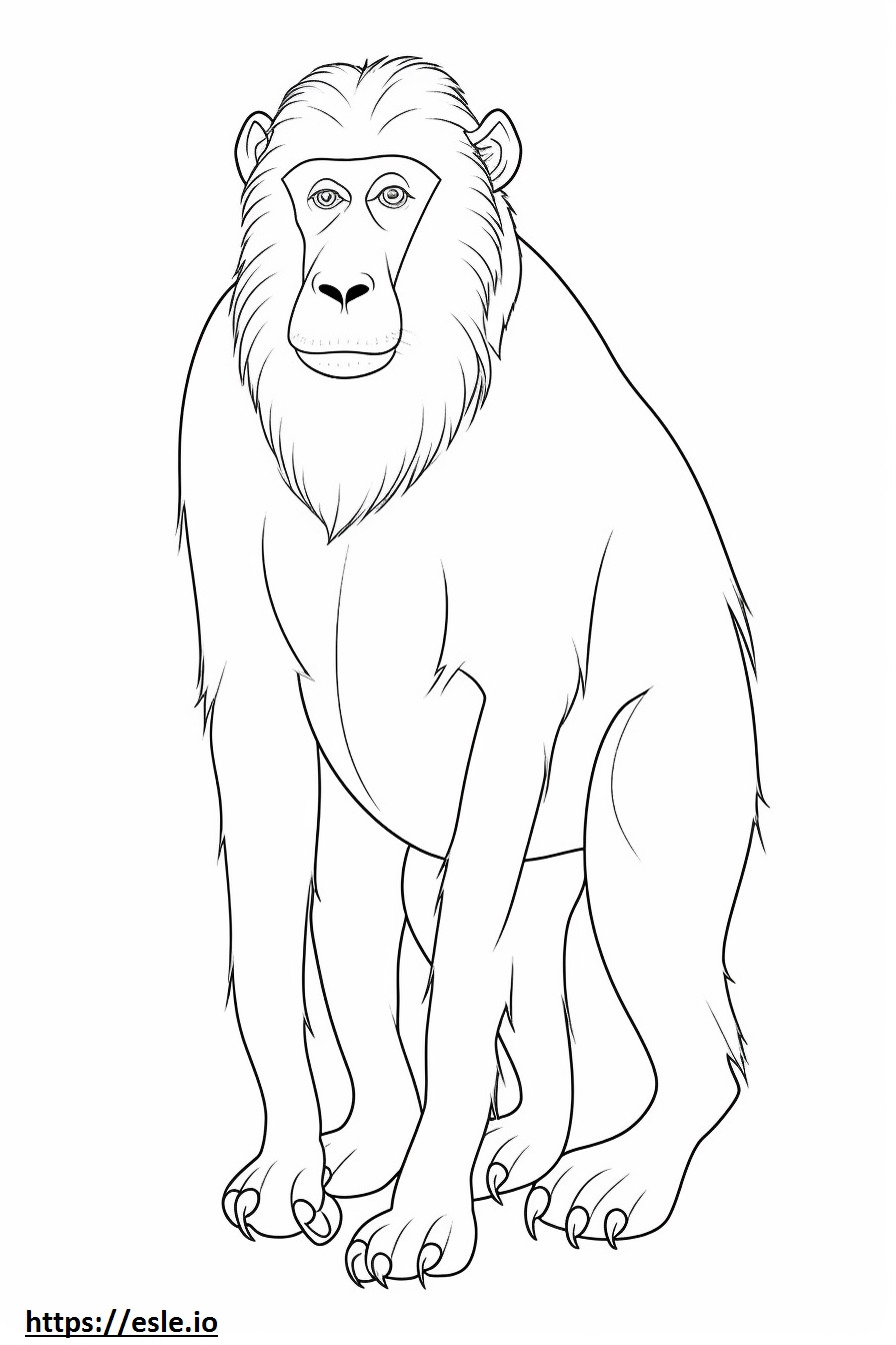 Baboon Friendly coloring page