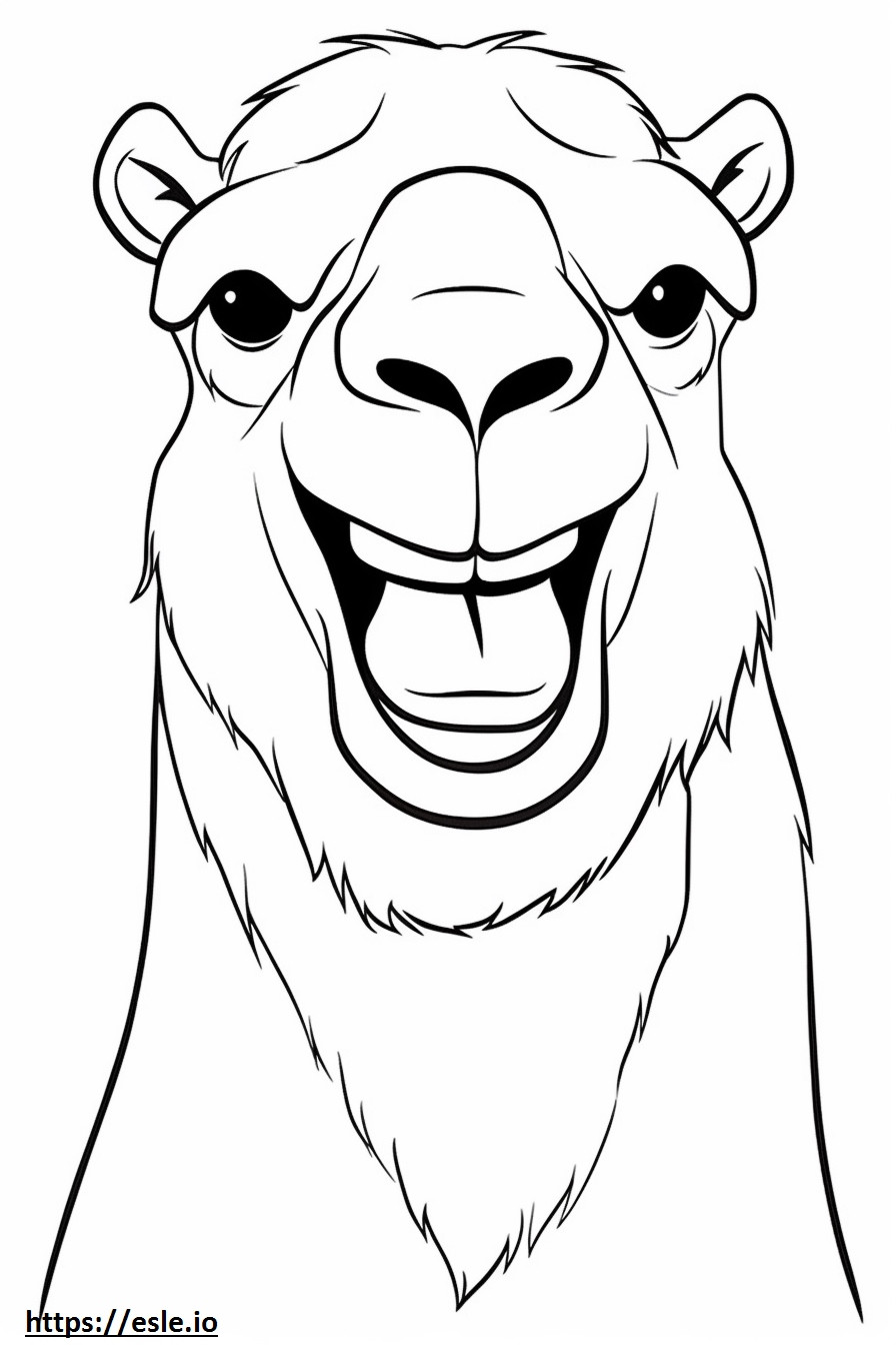 Emoji de sorriso de camelo bactriano para colorir